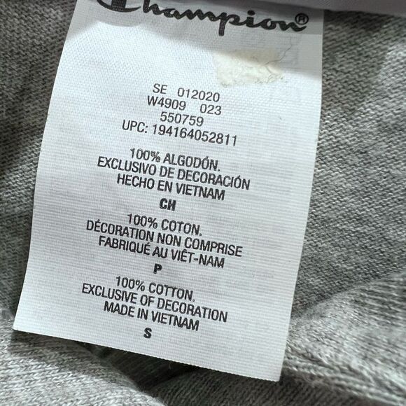 Champion Light Gray Hoodie with Colorful Logo Size Small - Picture 14 of 16